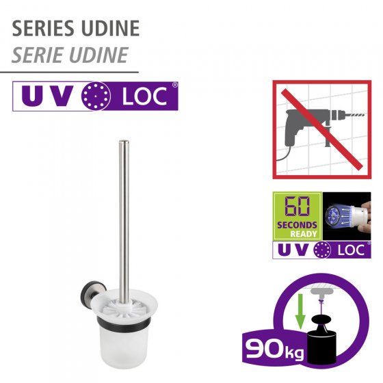 UV-Loc® WC-Garnitur Mod. Udine, Befestigen ohne Bohren mit innovativem Klebesystem