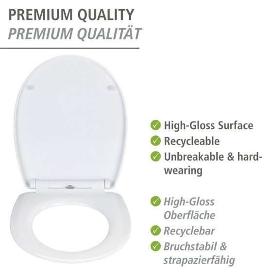 WC-Sitz Mod. Yak mit Hochglanz-Oberfläche, aus bruchstabilem Thermoplast