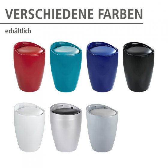 Hocker Mod. Candy Red, mit abnehmbarem Wäschesammler