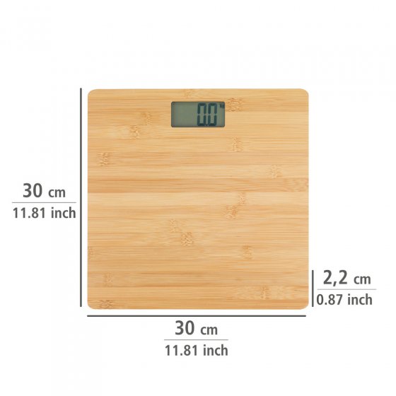 Personenwaage Mod. Bambusa aus Bambus, digitale Körperwaage bis 180 kg