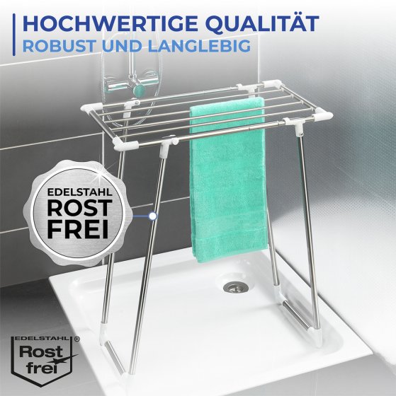 Teleskop-Wäschetrockner Raumwunder, für Dusche und Badewanne, ausziehbar 