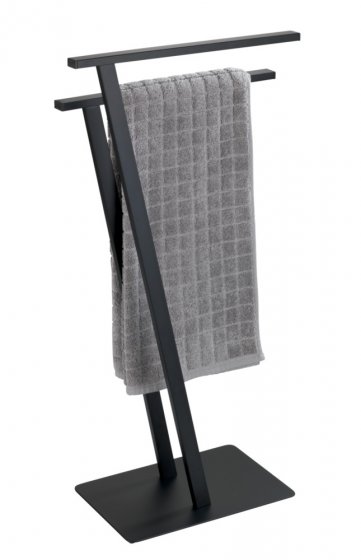 Handtuchständer Mod. Lirio Schwarz matt, mit 2 Handtuchstangen 