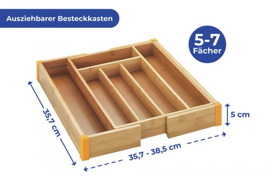 Besteckkasten Mod. Bambus, ausziehbar 