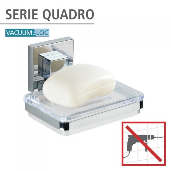 Vacuum-Loc® Seifenablage Mod. Quadro Edelstahl, Befestigen ohne bohren