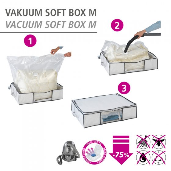 Vakuum Soft Box M, bis zu 75 % Platzersparnis