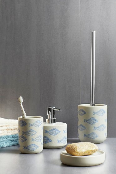 WC-Garnitur Mod. Aquamarin Keramik, handbemalt 