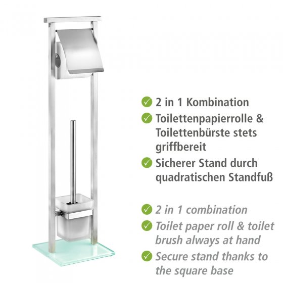 Stand WC-Garnitur Mod. Debar Edelstahl, aus rostfreiem Edelstahl
