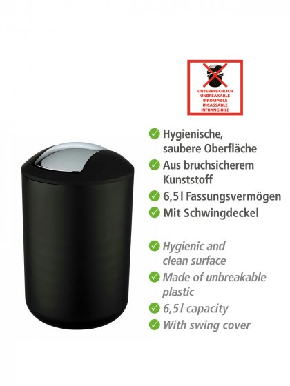Bad-Accessoire-Set Mod. Brasil Schwarz 4-teilig, für einheitliche Badausstattung 