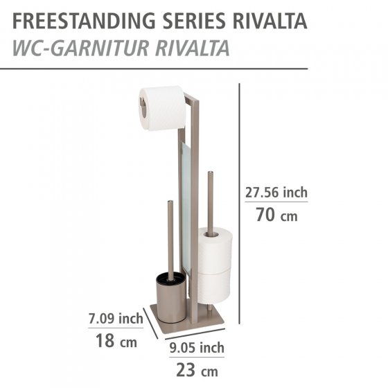Stand WC-Garnitur Mod. Rivalta Taupe, Platte aus Sicherheitsglas 