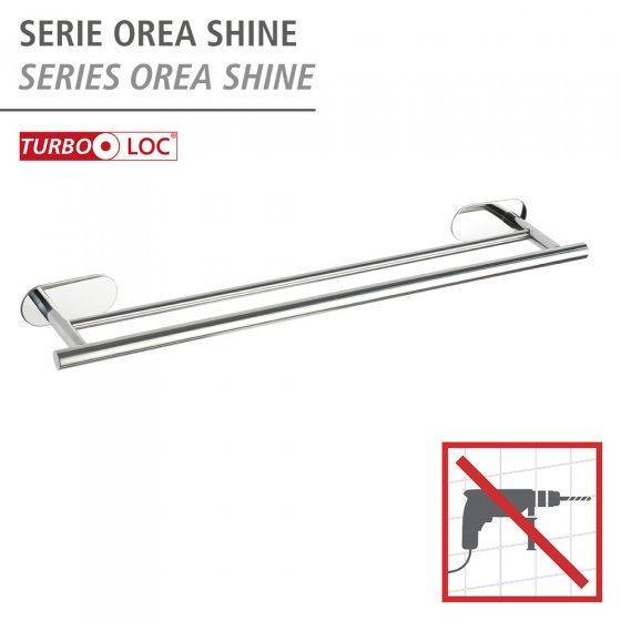 Turbo-Loc® Badetuchstange Mod. Orea Duo Shine, 60 cm, Befestigen ohne bohren 