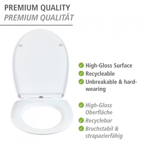 WC-Sitz Mod. Polar mit Hochglanz-Oberfläche, aus bruchstabilem Thermoplast 