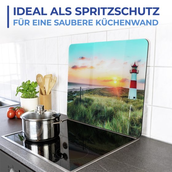 Multi-Platte Mod. Leuchtturm, Spritzschutz, Herdblende, Schneidbrett 