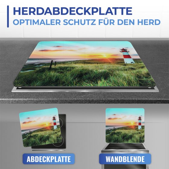 Multi-Platte Mod. Leuchtturm, Spritzschutz, Herdblende, Schneidbrett