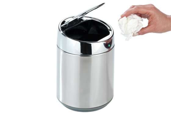 Tisch- und Kosmetikeimer mit Sensor Chrom, 0,8 l 