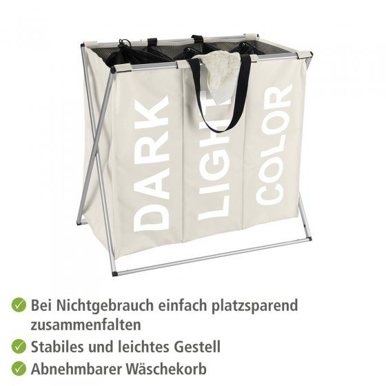 Wäschesammler Mod. Trio Beige, Wäschekorb, 130 l 
