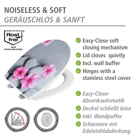 WC-Sitz Mod. Pretty mit Hochglanz-Oberfläche, aus bruchstabilem Thermoplast 