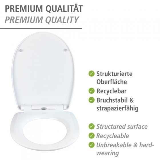 WC-Sitz Mod. Water Lily mit Relief, aus bruchstabilem Thermoplast 