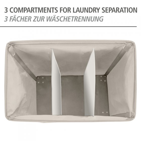 Wäschesammler Mod. Trivo Beige, Fassungsvermögen: 116 Liter