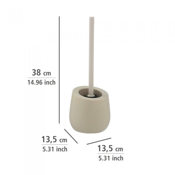 WC-Garnitur Mod. Badi Beige Keramik, mit Silikon-Bürstenkopf 