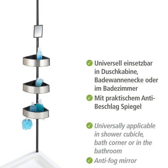 Teleskop-Duschecke Mod. Premium Big Black, Edelstahl rostfrei 