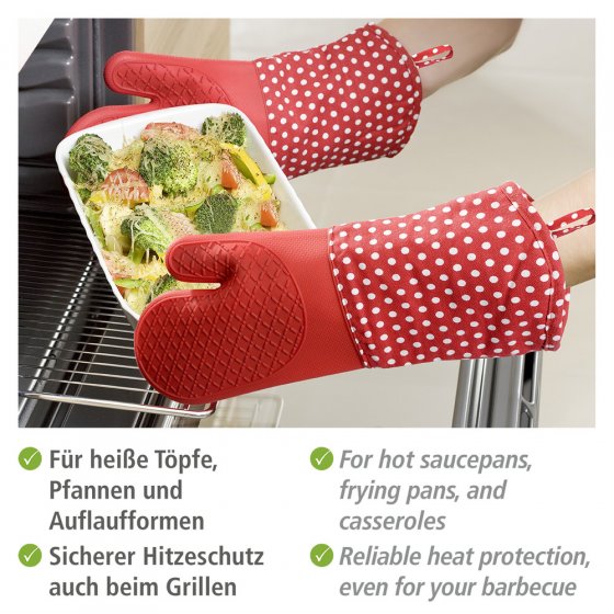 Topfhandschuhe Silikon Rot, 1 Paar
