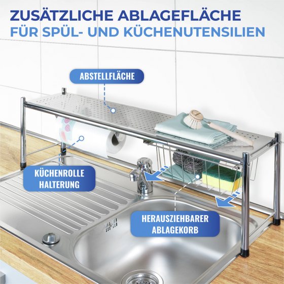 Spülbeckenregal Mod. Expando, mit herausziehbarem Ablagekorb 