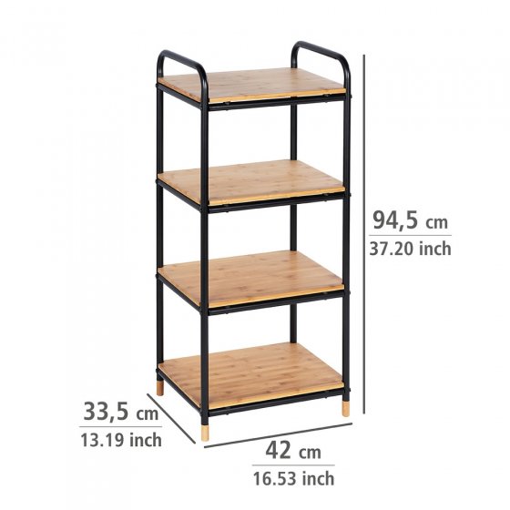 Regal Mod. Loft aus Bambus mit 4 Etagen, Badezimmerregal, Wohnregal