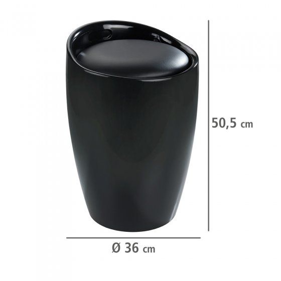 Hocker Mod. Candy Black, mit abnehmbarem Wäschesammler