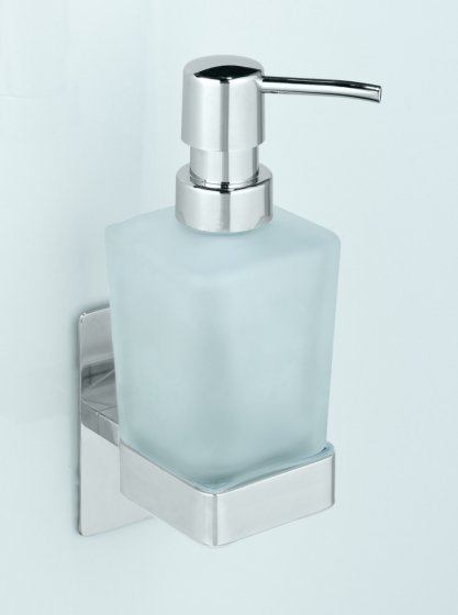 Turbo-Loc® Seifenspender Genova Shine, abnehmbarer Spender aus satiniertem Glas
