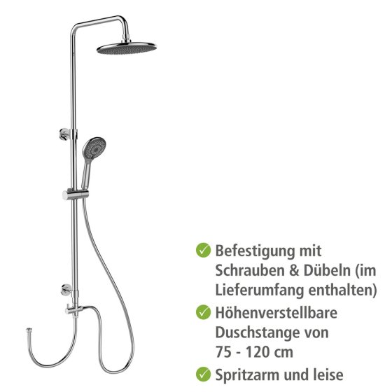 Duschsystem Watersaving Chrom, bis zu 40 % Wasserersparnis 