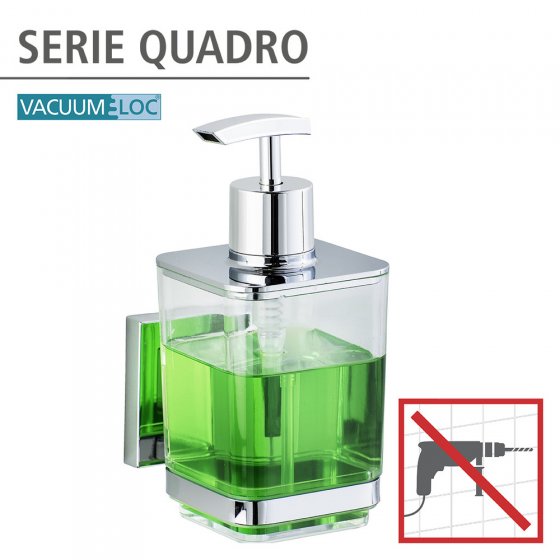 Vacuum-Loc® Seifenspender Mod. Quadro Edelstahl, Befestigen ohne bohren