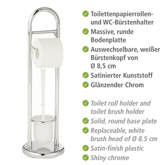 Stand WC-Garnitur Mod. Siena Chrom, aus Stahl