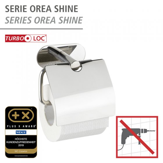 Turbo-Loc® Toilettenpapierhalter Mod. Orea Shine, mit Deckel 