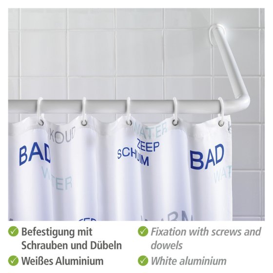 Winkelstange Universal extra stark Weiß, 3 verschiedene Kombinationsmöglichkeiten 