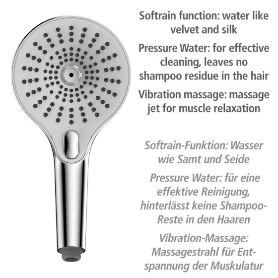 Duschkopf Mod. Ultimate Shower Chrom/Weiß, Ø 13 cm 