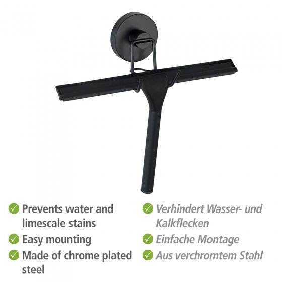 Mod. Vacuum-Loc® Duschabzieher Schwarz, Befestigen ohne bohren 