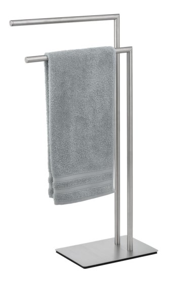 Handtuchständer Mod. Recco Edelstahl satiniert, schwere Bodenplatte für sicheren Stand 