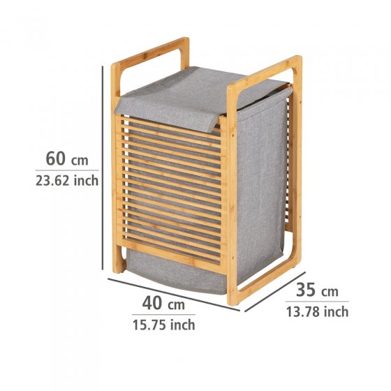 Wäschetruhe Mod. Bahari aus Bambus, Wäschekorb, 43 l