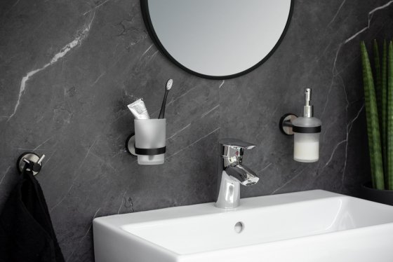 UV-Loc® Seifenspender Mod. Udine, Befestigen ohne Bohren mit innovativem Klebesystem