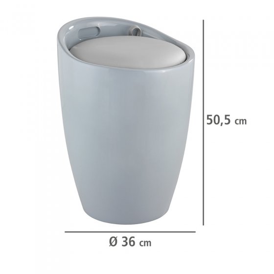 Hocker Mod. Candy Grey, mit abnehmbarem Wäschesammler 