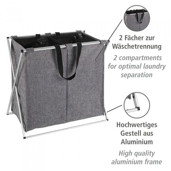 Wäschesammler Mod. Duo Grau meliert, Fassungsvermögen: 120 Liter