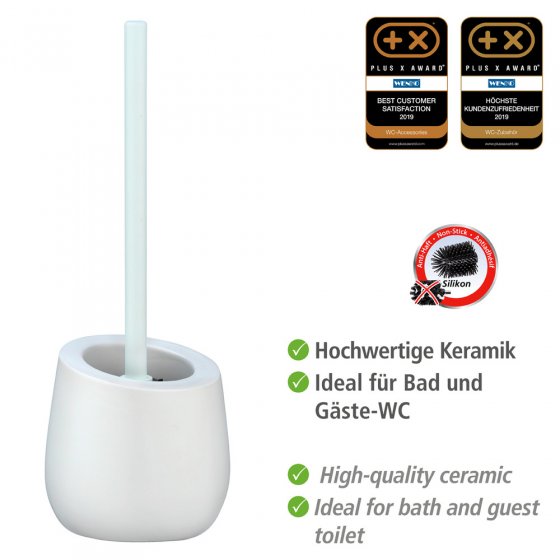 WC-Garnitur Mod. Badi Weiß Keramik, mit Silikon-Bürstenkopf