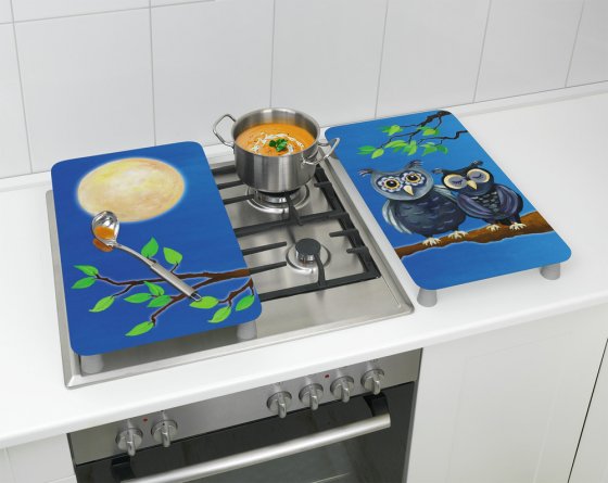 Herdabdeckplatte Universal Mod. Eule 2er Set, für alle Herdarten