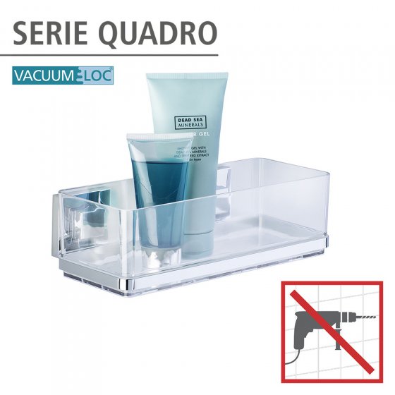 Vacuum-Loc® Wandablage Mod. Quadro Edelstahl, Befestigen ohne bohren 