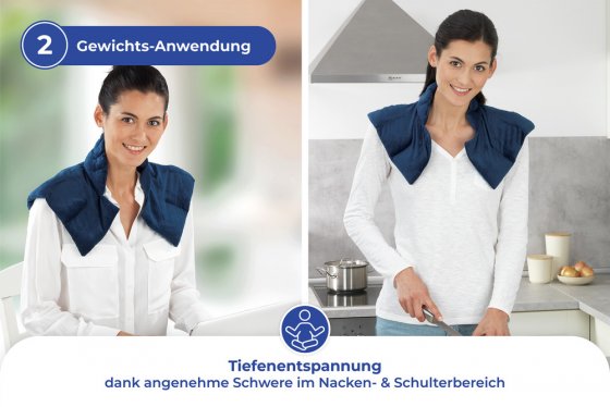 Beschwertes Schulterkissen Warm & Kalt, Nacken- & Schulterauflage mit Wärme- und Kälte-Effekt 