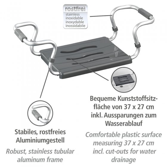 Badewannensitz Mod. Secura Silber, 120 kg Tragkraft