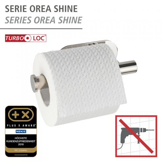 Turbo-Loc® Toilettenpapierhalter Mod. Orea Shine o. Deckel, Befestigen ohne bohren