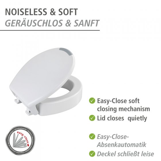 WC-Sitz Mod. Secura Comfort L, aus antibakteriellem Duroplast mit Sitzflächenerhöhung