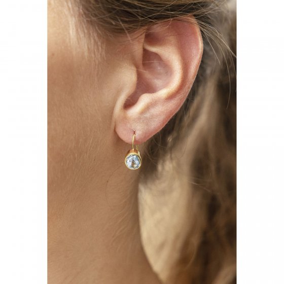 Ohrring 375/- Gelbgold Blautopas (beh) 