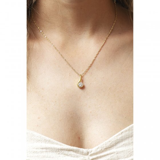 Halskette 375/- Gelbgold Zirkonia 